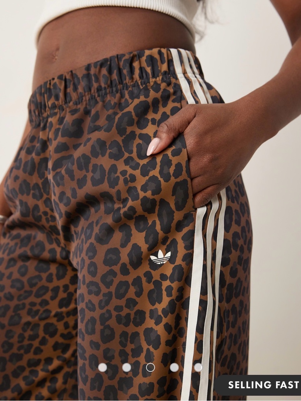 NWT  - adidas Wide-Leg Leopard Print Track Pants - Size LARGE